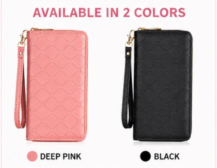 Women’s Large Capacity Zip Around Wallet Wristlet