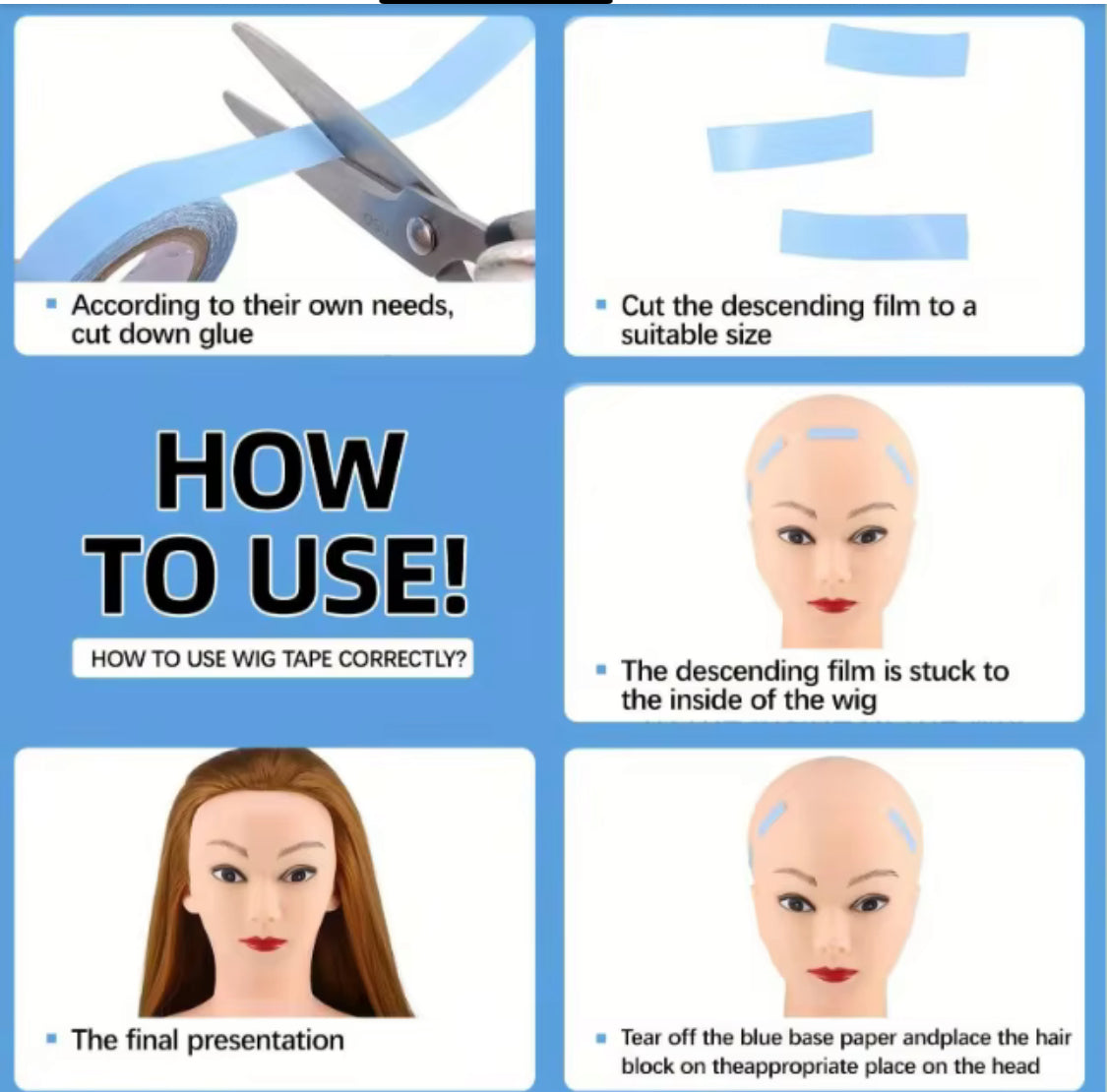 Walker Tape Lace Front Hair System Double-Sided Adhesive Tape 3 Yards 0.8cm Wide for Toupee Wig Secure Fit