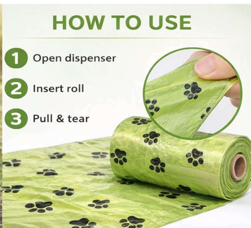 Eco-Friendly Dog Poop Bag Dispenser with Biodegradable Waste Bags