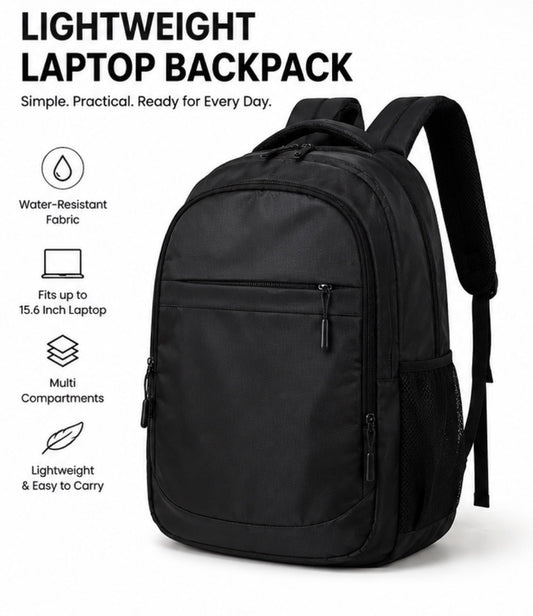 Lightweight Everyday Backpack with Multiple Compartments for School, Travel & Work