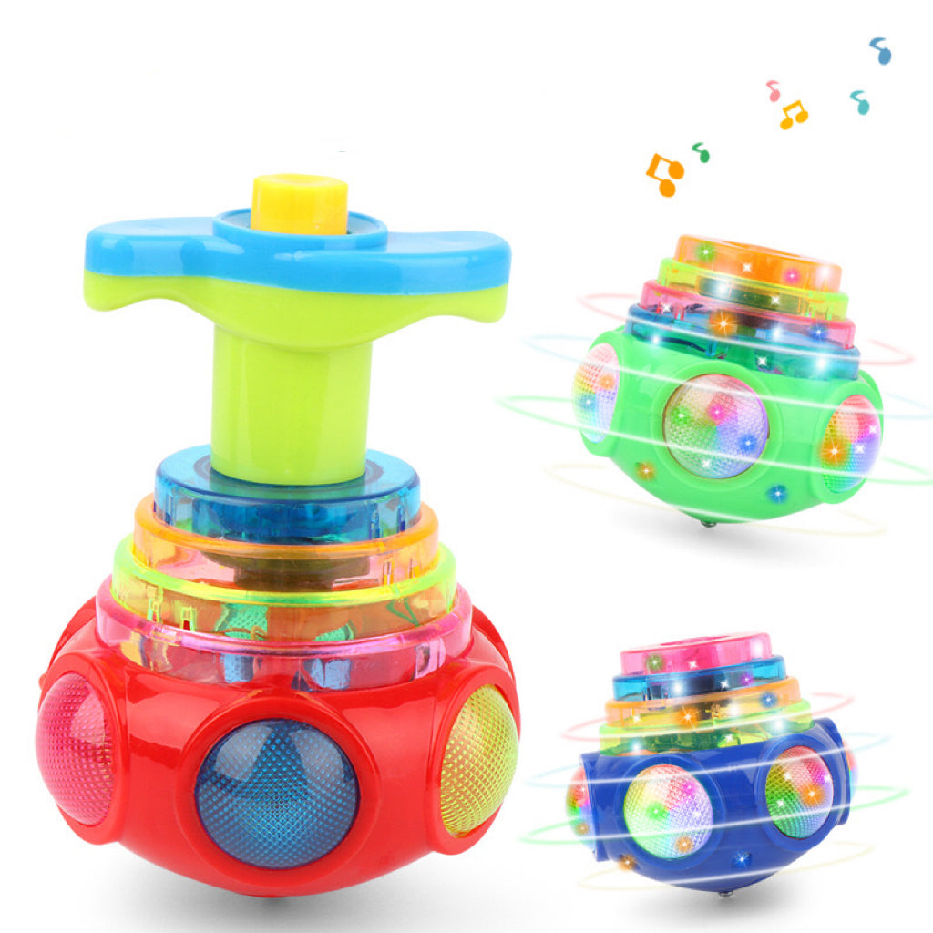 1 PCs Random Color Luminous Music Rotating Gyroscope Outdoor Toys Colorful Light image 0
