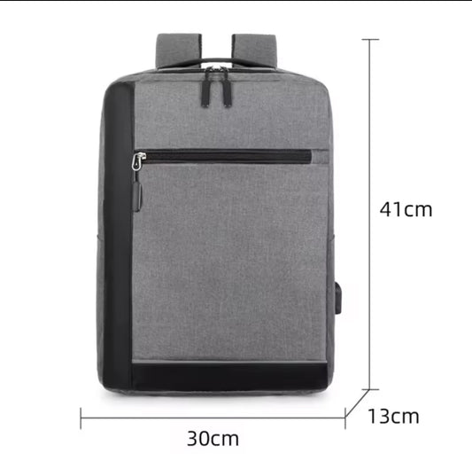 Black Laptop Bag with USB Charging Port Black Oxford Backpack for Travel and Work Durable Spacious Design Essential for Daily Use