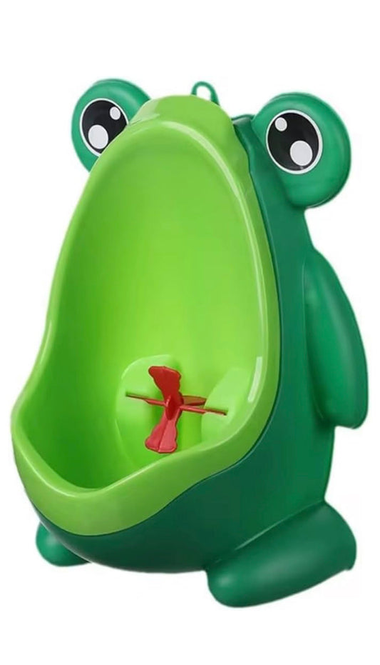 Kids Frog Potty Training Urinal, Wall-Mounted, Green or Blue and Yellow