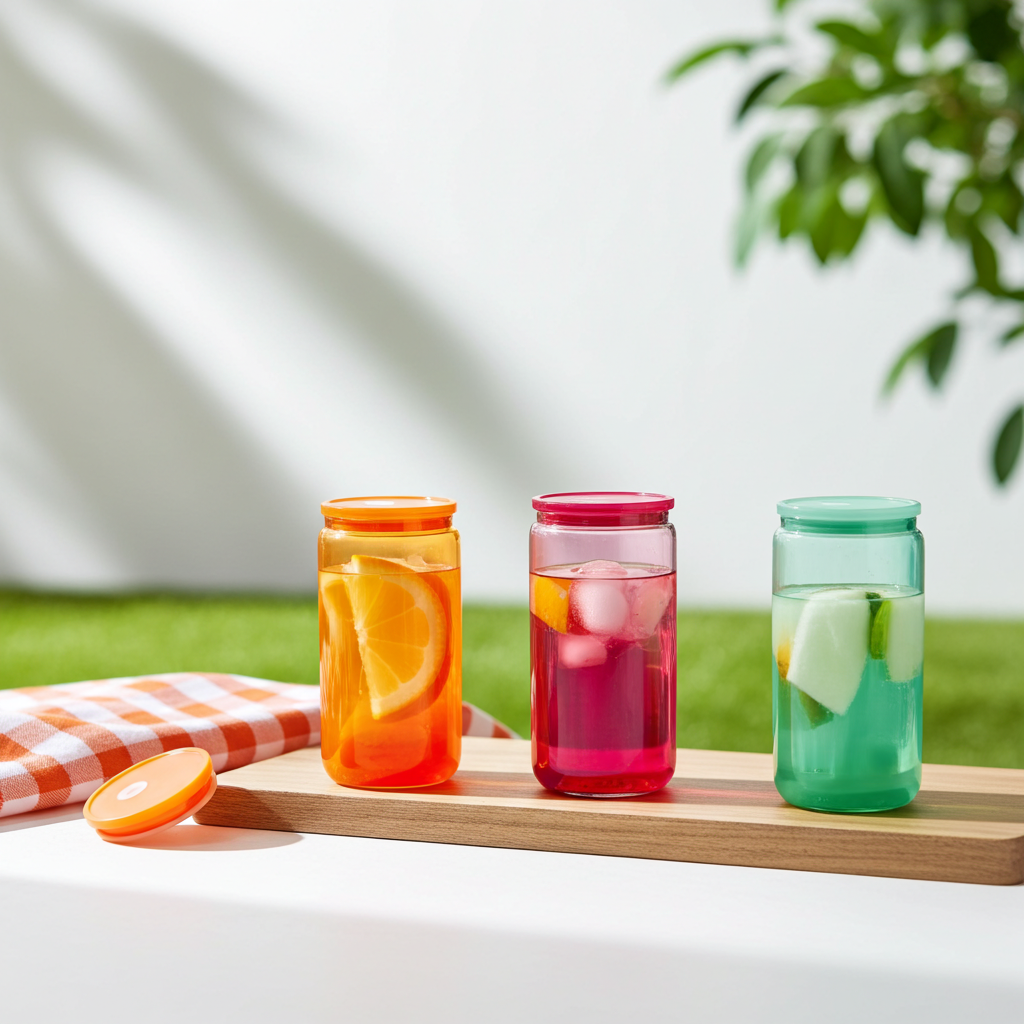 Colorful Glass Tumblers with Straws - 5 Vibrant Colors for Parties & Everyday Use - Durable & Safe Drinkware Set for Fun Sipping