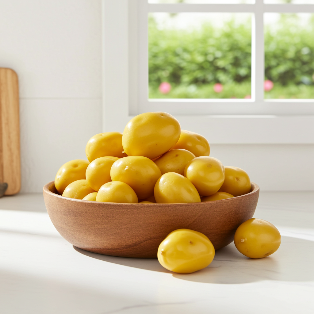 Mini Faux Potatoes - 40 Pack Realistic Looking Fake Potatoes for Kitchen Decor & Food Photography Decorative Fruit Ornaments Plants