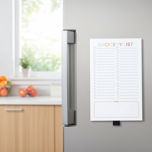 Magnetic Grocery List 60 Pages for Fridge with Notes Section Easy-to-Use Design for Organized Shopping
