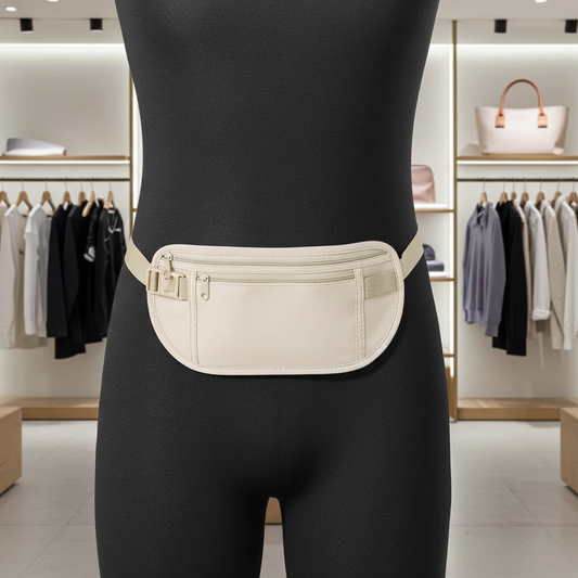 Waist Bag - Secure Antitheft Design, Comfortable Carry, Versatile Use, Durable Material, Compact Size, Neutral Color, Ideal for Everyday Use