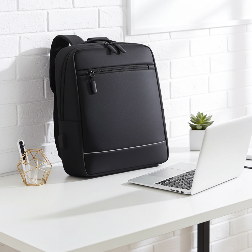 Black Laptop Bag with USB Charging Port Black Oxford Backpack for Travel and Work Durable Spacious Design Essential for Daily Use