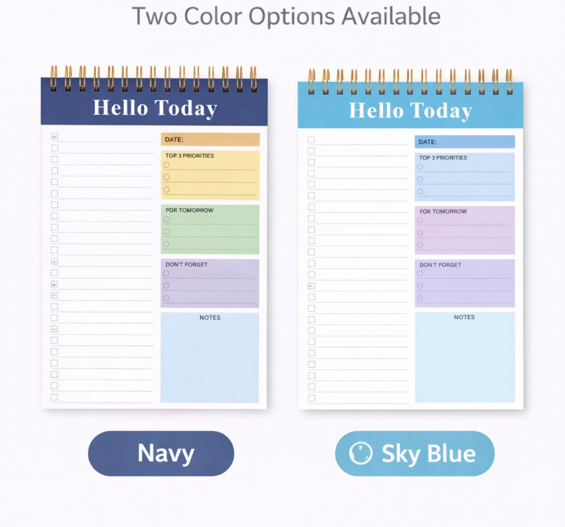 Hello Today Daily Planner Notepad