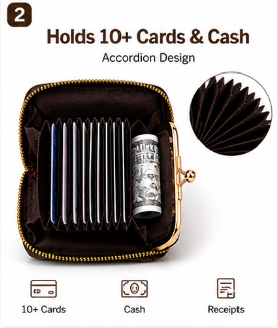 Women’s Small Wallet with Zipper & Coin Purse