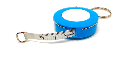 Retractable Measuring Tape with Keyring, 60 Inches, Blue and White Double-Sided Portable Soft Tape Measure