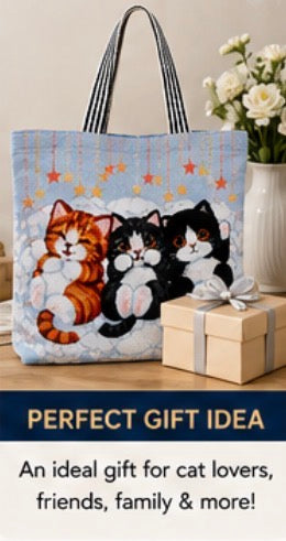 Cute Kitten Tote Bag with Zipper