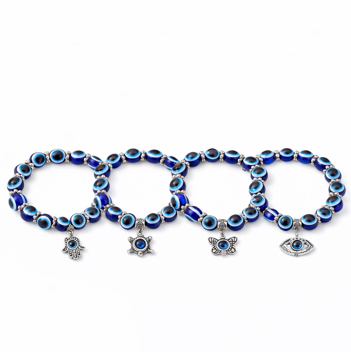 Protective Evil Eye Bracelet Adjustable Beaded Charm Bracelet (4 Styles)