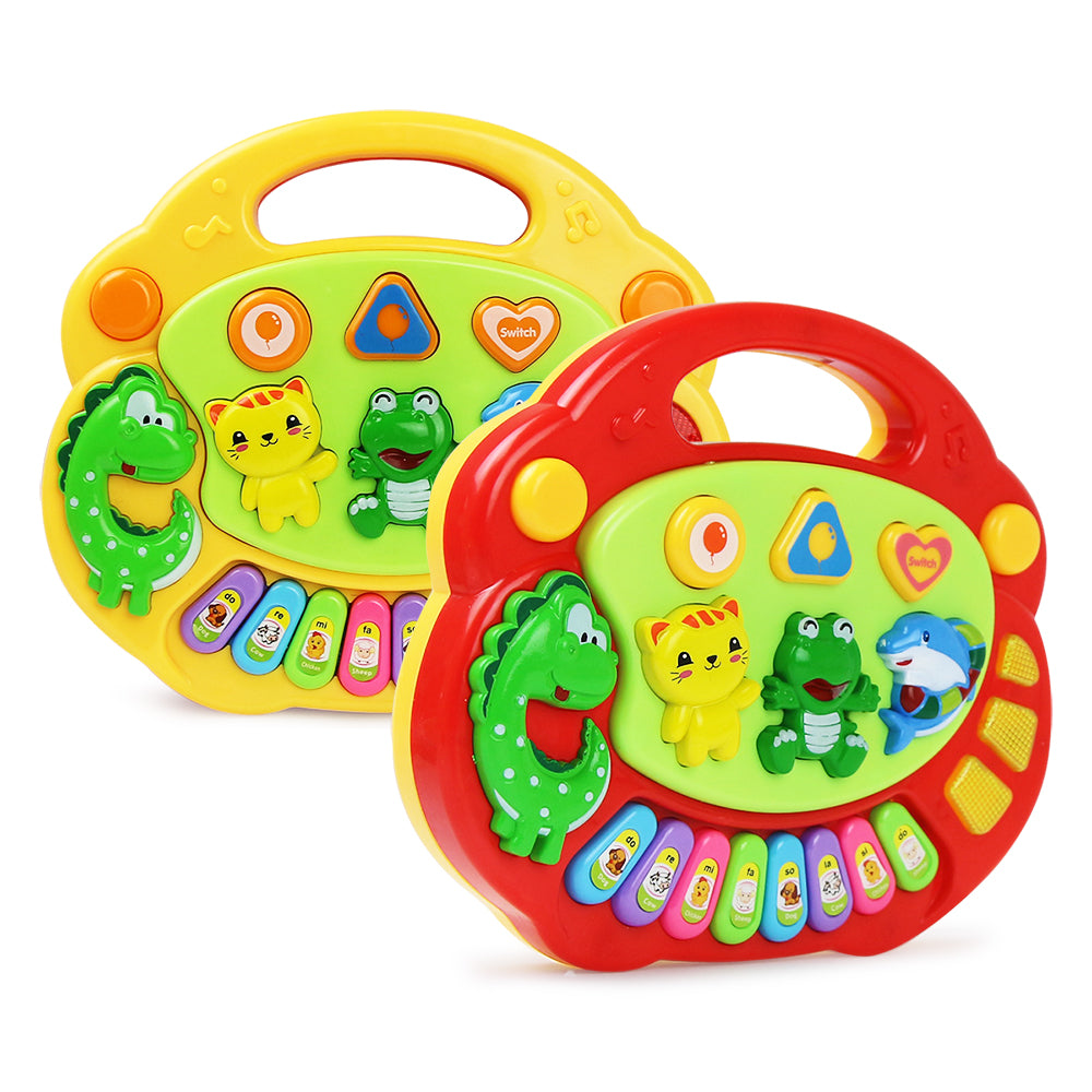 Kids Cartoon Piano Keyboard Game with Animal Sounds Flashing Light Music Baby In image 0