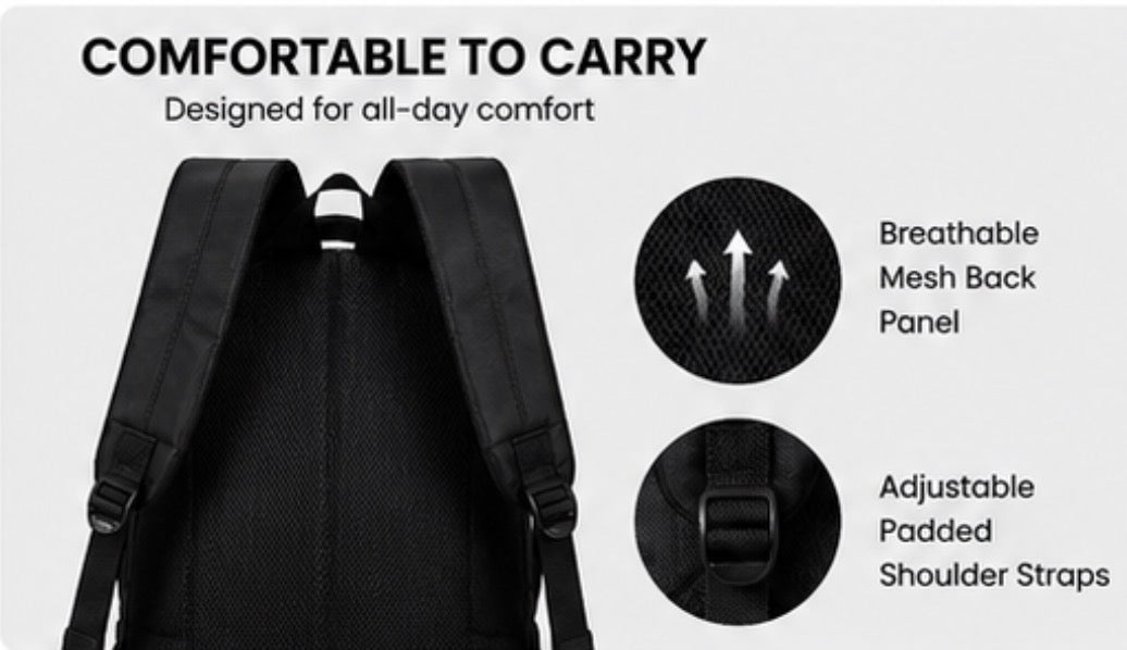 Lightweight Everyday Backpack with Multiple Compartments for School, Travel & Work