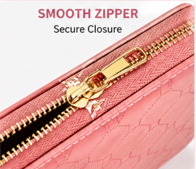 Women’s Large Capacity Zip Around Wallet Wristlet