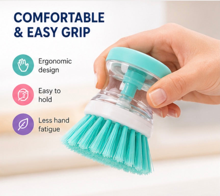 3 Pack Dish Brush with Soap Dispenser