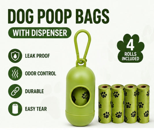 Dog Poop Bag Dispenser with Waste Bags