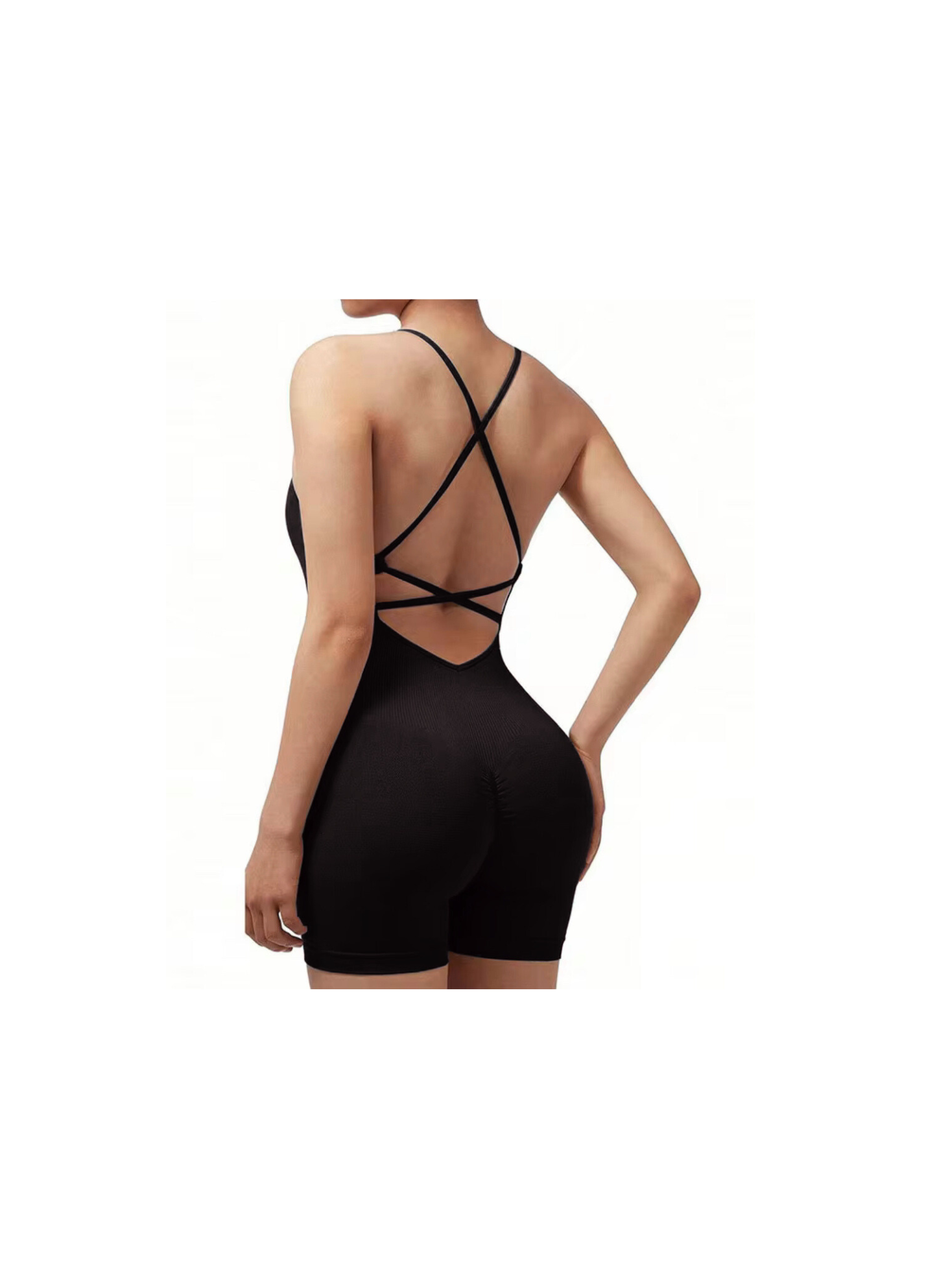 Quick-Dry Yoga Jumpsuit Summer Sports Outfit Bodysuit with Crisscross Back Design for Enhanced Comfort and Style Ideal for Yoga and Casual Wear