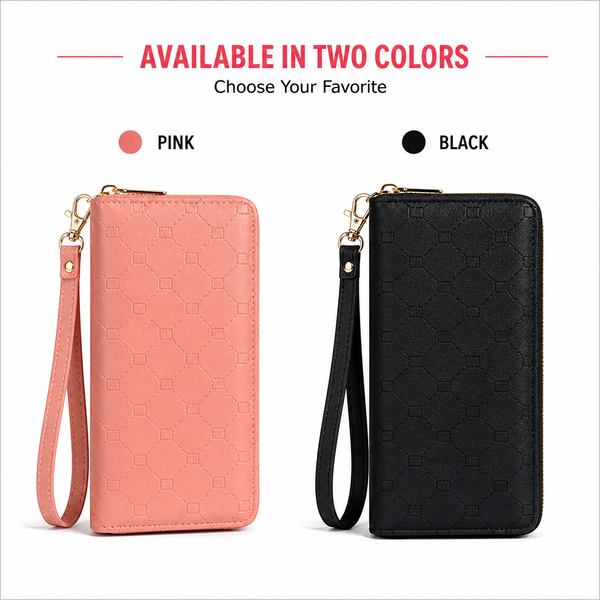 Women’s Large Capacity Zip Around Wallet Wristlet