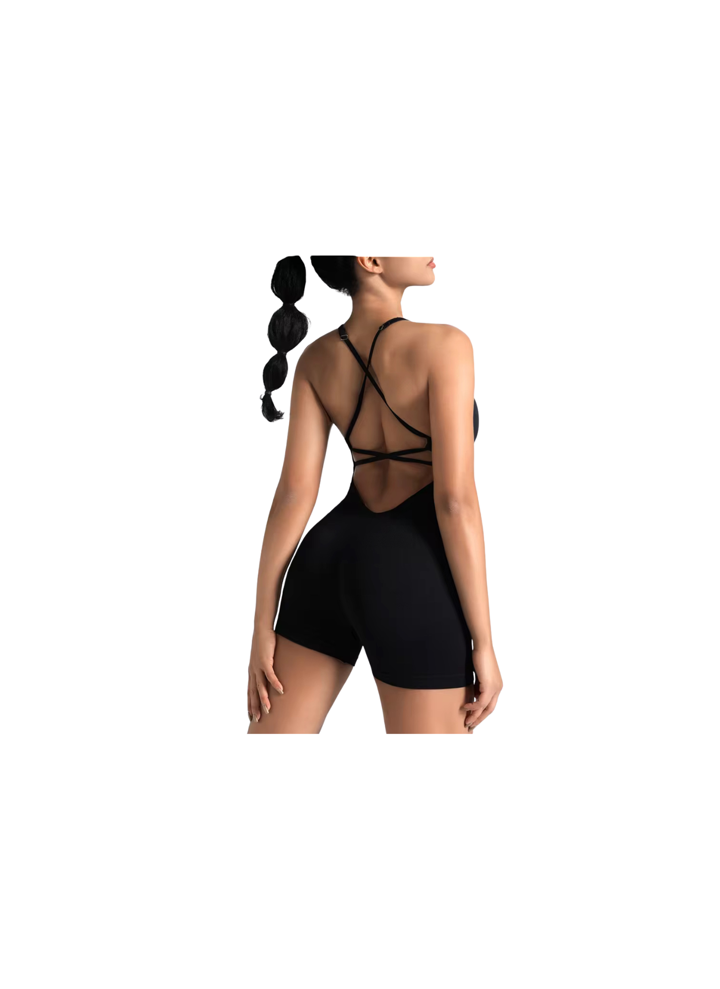 Quick-Dry Yoga Jumpsuit Summer Sports Outfit Bodysuit with Crisscross Back Design for Enhanced Comfort and Style Ideal for Yoga and Casual Wear