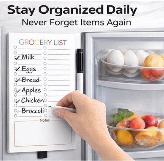 Magnetic Grocery List Notepad for Fridge