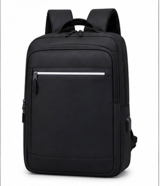 Minimalist Laptop Backpack with USB Port – Slim Travel Bag with Multiple Pockets, Fits Laptops up to 15.6”, Water-Resistant