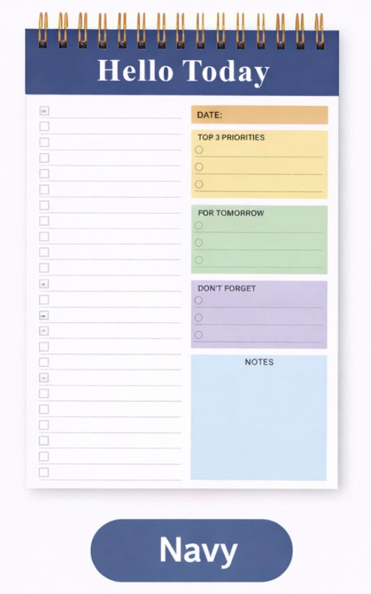 Hello Today Daily Planner Notepad