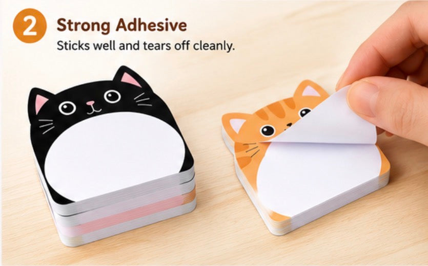 Cute Cat Sticky Notes Set
