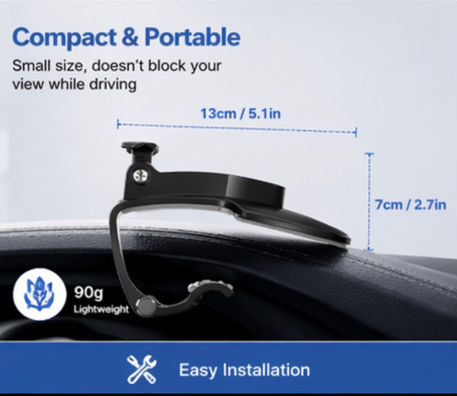 Adjustable Clamp Phone Mount for Car Dashboard, Desk, Bed & More