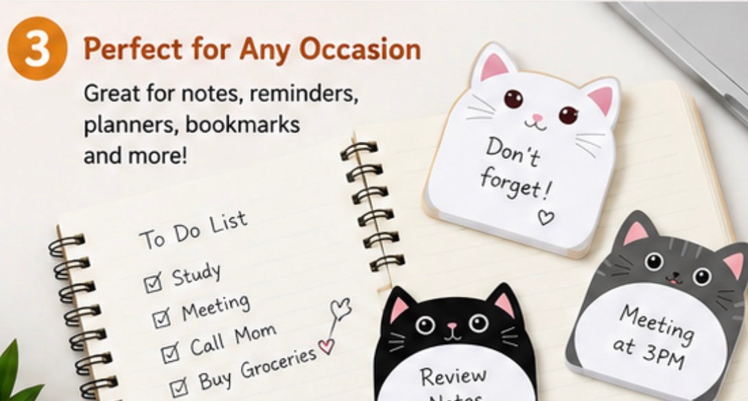 Cute Cat Sticky Notes Set