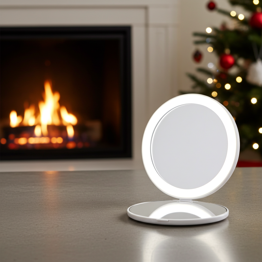 Compact light up make up mirror