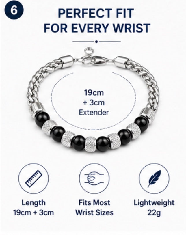 Women’s Stainless Steel Tiger Eye Bead Bracelet