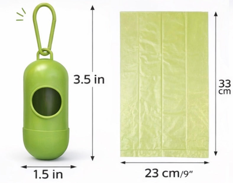Eco-Friendly Dog Poop Bag Dispenser with Biodegradable Waste Bags