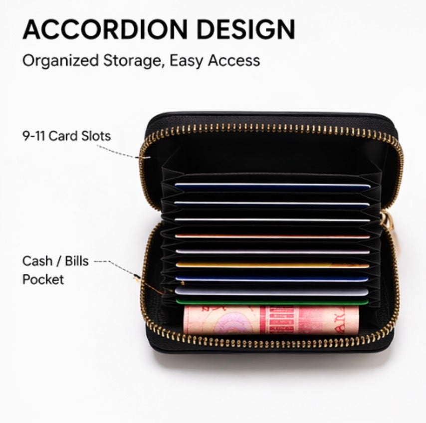 RFID Blocking Zipper Card Holder Wallet – Slim Compact Organizer