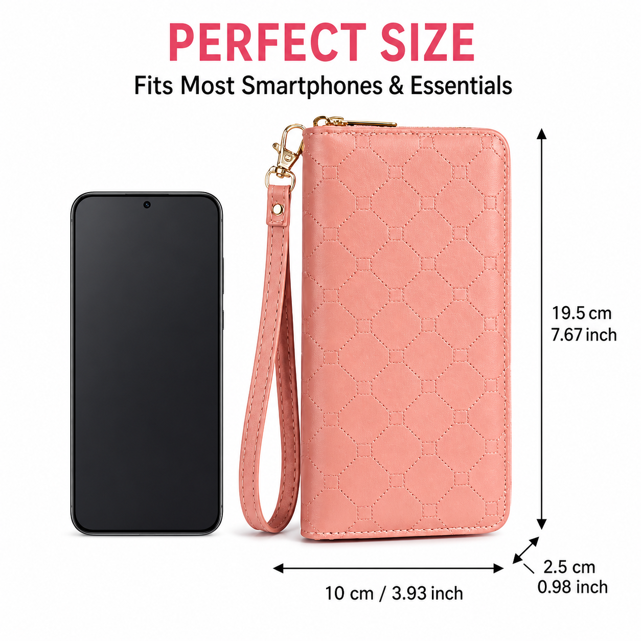 Women’s Large Capacity Zip Around Wallet Wristlet