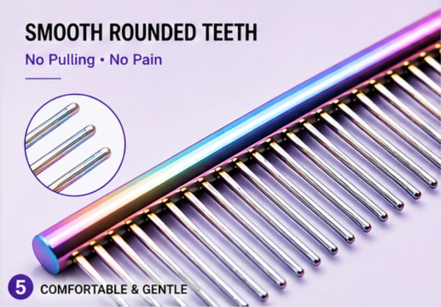 Rainbow Stainless Steel Pet Grooming Comb