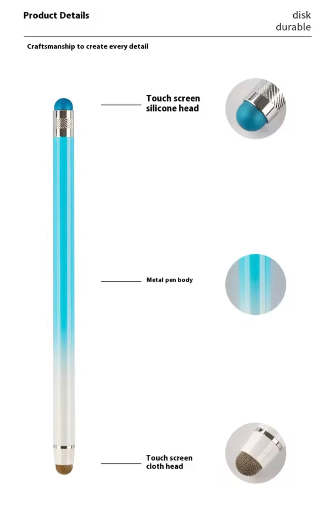 2-in-1 Capacitive Touchscreen Stylus pens