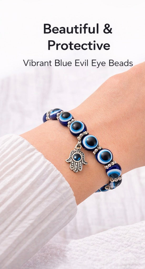 Protective Evil Eye Bracelet Adjustable Beaded Charm Bracelet (4 Styles)