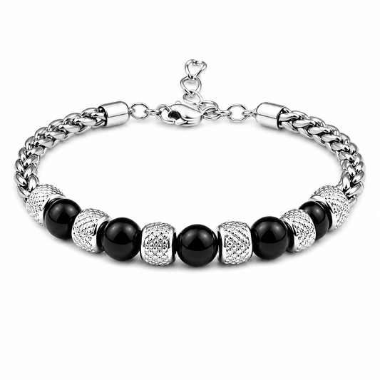 Women’s Stainless Steel Tiger Eye Bead Bracelet