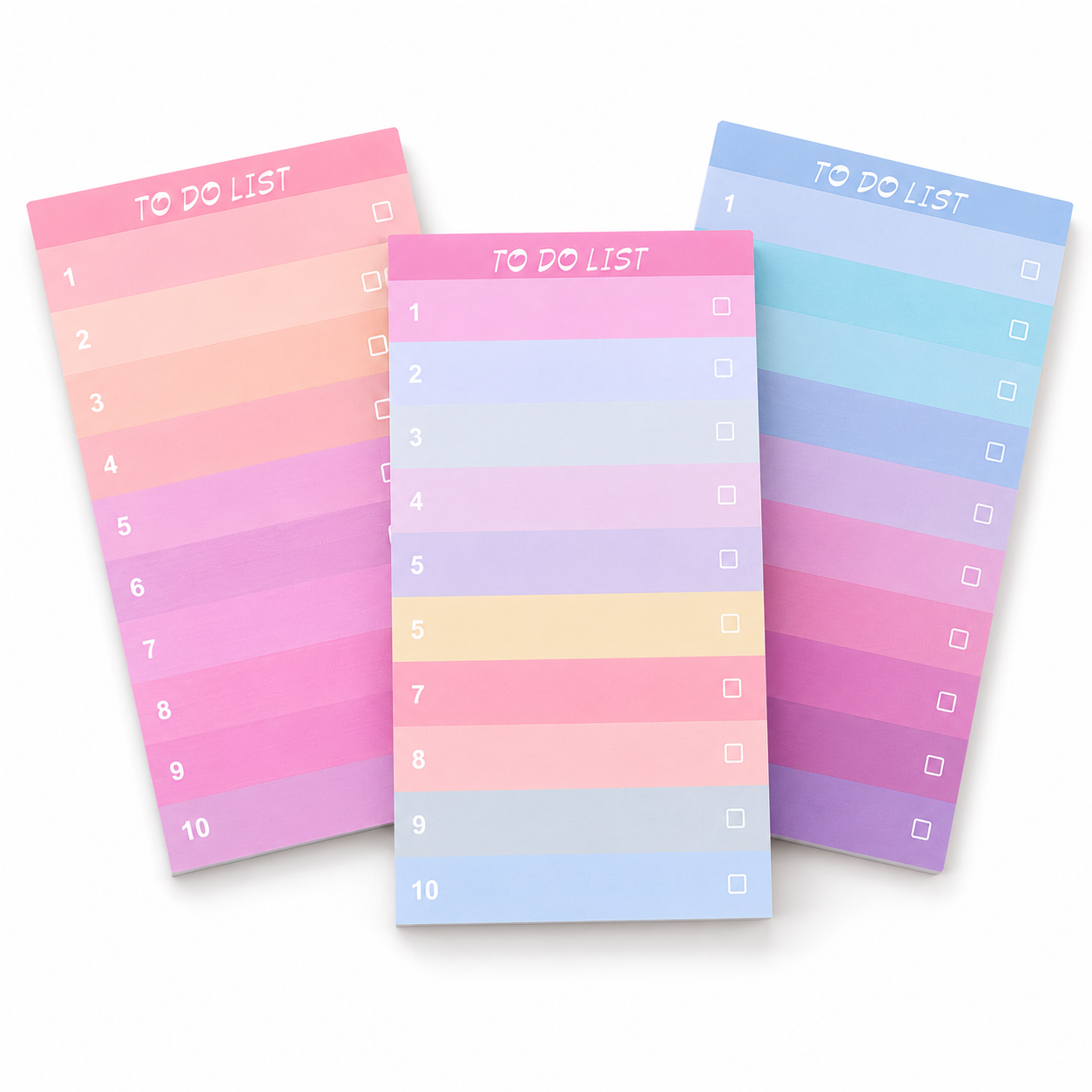 Colorful Gradient To-Do List Notepads 3 in a pack
