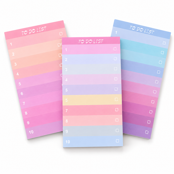 Colorful Gradient To-Do List Notepads 3 in a pack