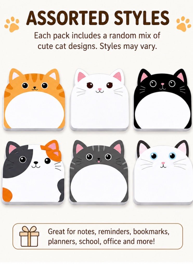 Cute Cat Sticky Notes Set