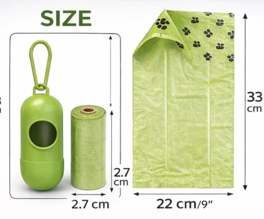 Eco-Friendly Dog Poop Bag Dispenser with Biodegradable Waste Bags