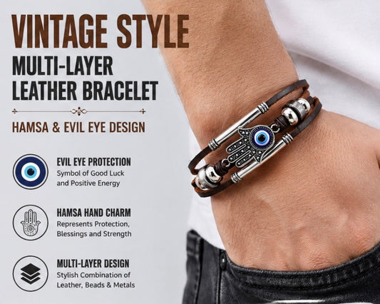 Vintage-Style Hamsa Evil Eye