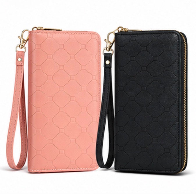 Women’s Large Capacity Zip Around Wallet Wristlet
