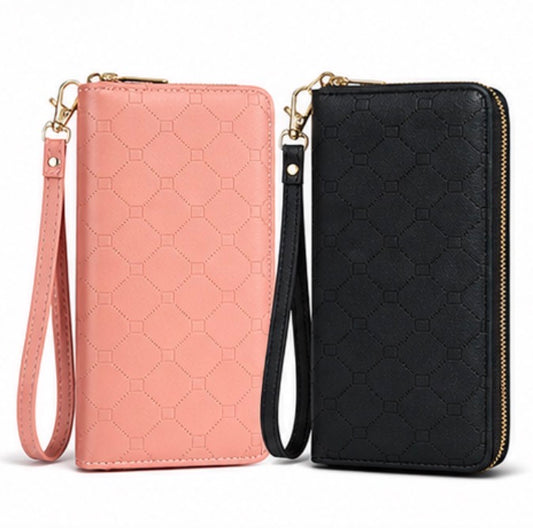 Women’s Large Capacity Zip Around Wallet Wristlet
