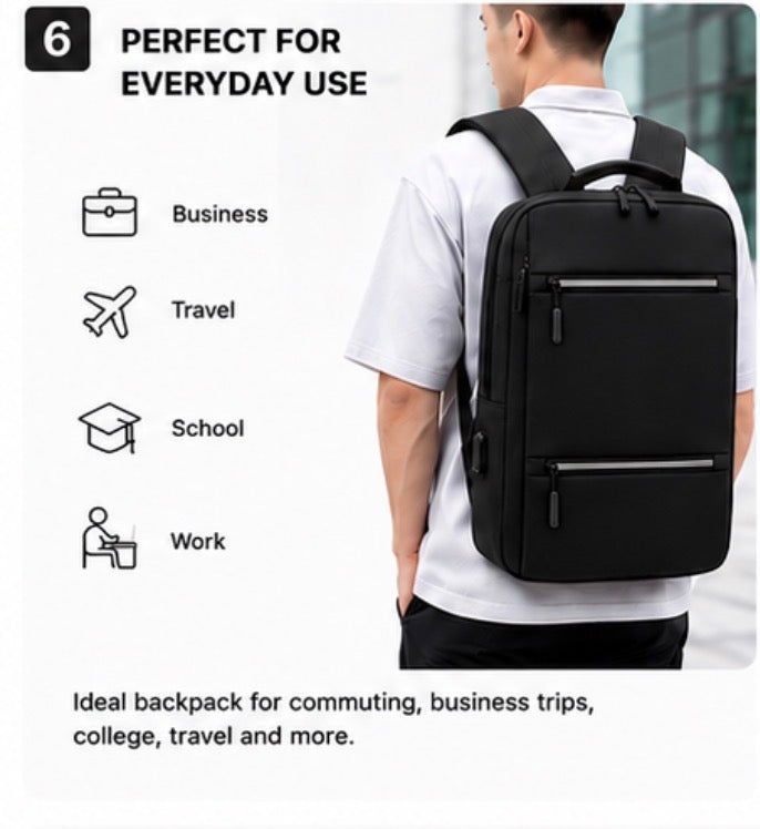 Slim Laptop Backpack | USB Charging Travel Backpack