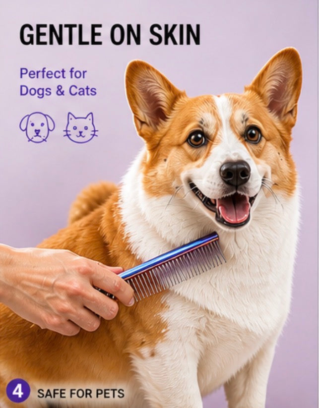Rainbow Stainless Steel Pet Grooming Comb