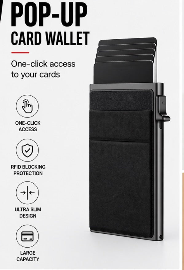 RFID blocking popup wallet